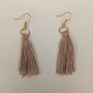 Dusty Mauve with Gold Tassel Earrings